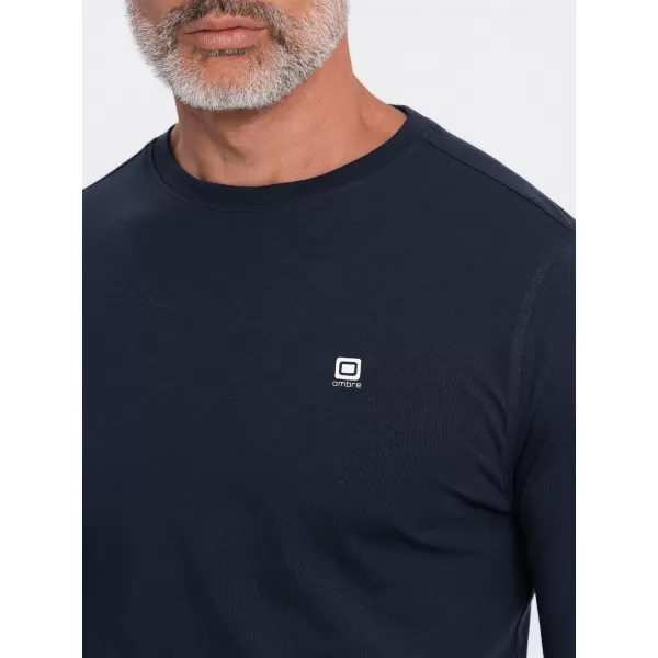  Herren t -Shirt mit einem langen Ärmel OMBRE OM-LSCL-0102 MARINEBLAU 