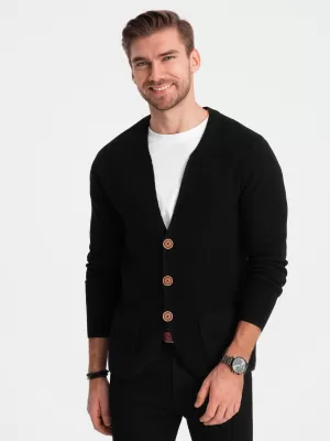 Herrenpullover OMBRE OM-SWCD-0109 SCHWARZ