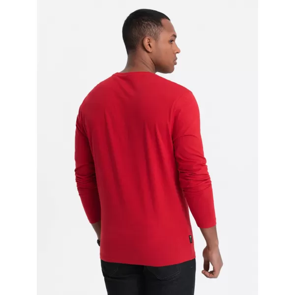 Herren t -Shirt mit einem langen Ärmel OMBRE OM-LSBL-0106 ROT 