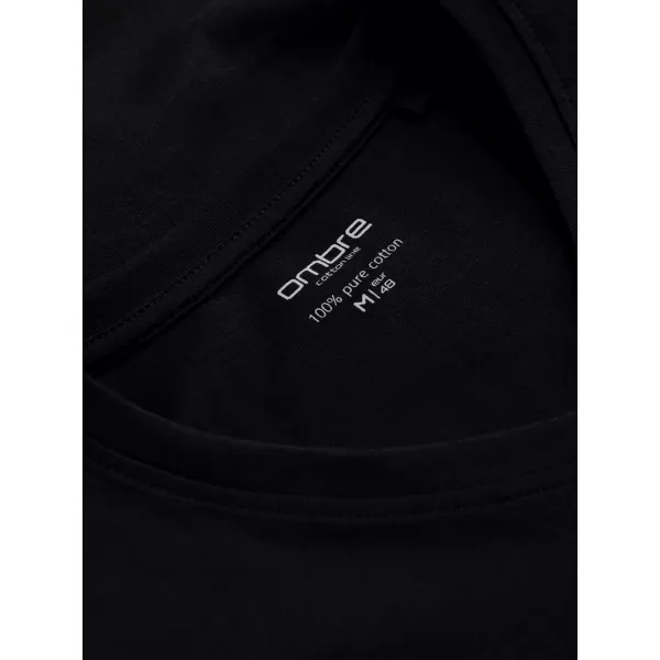  Herren t -Shirt mit einem langen Ärmel OMBRE OM-LSBL-0108 SCHWARZ 