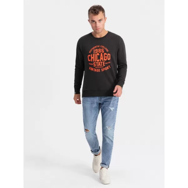  Herren -Sweatshirt OMBRE OM-SSPS-0154 DUNKELBRAUN 
