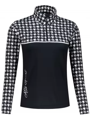 Frauenfunktionaler Thermo -Sweatshirt Premium ALTISPORT VOJ/ALW048TER03 SCHWARZ UND WEIß