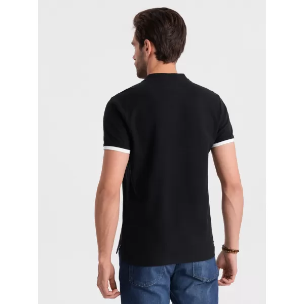  Herren t -Shirt mit einem Kragen OMBRE OM-TSCT-0156 SCHWARZ 