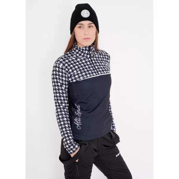  Frauenfunktionaler Thermo -Sweatshirt Premium ALTISPORT VOJ/ALW048TER03 SCHWARZ UND WEIß 