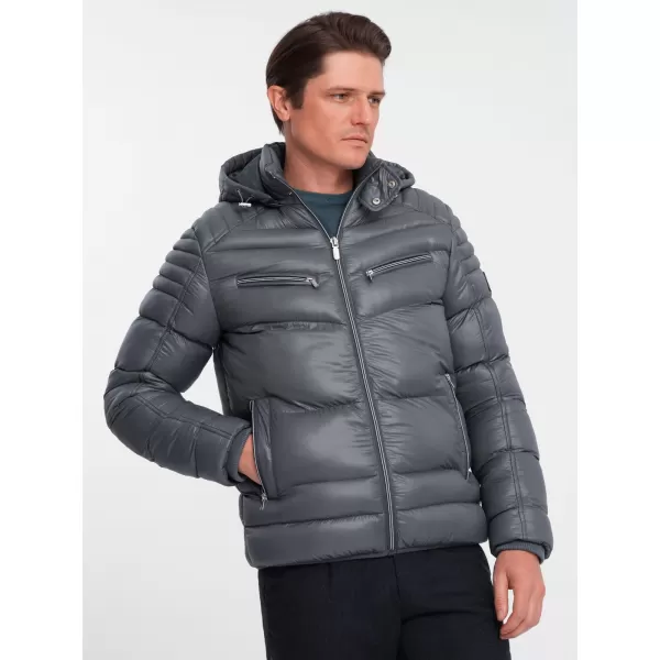  Herren Winterjacke OMBRE OM-JAHP-22FW-010 GRAPHIT 