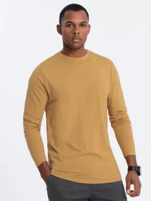 Herren t -Shirt mit einem langen Ärmel OMBRE OM-LSBL-0106 SENF