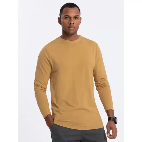  Herren t -Shirt mit einem langen Ärmel OMBRE OM-LSBL-0106 SENF 