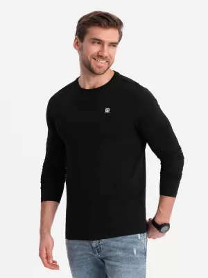 Herren t -Shirt mit einem langen Ärmel OMBRE OM-LSCL-0102 SCHWARZ