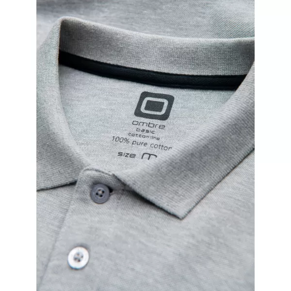  Herren t -Shirt mit einem Kragen OMBRE OM-POSS-0113 GRAU 