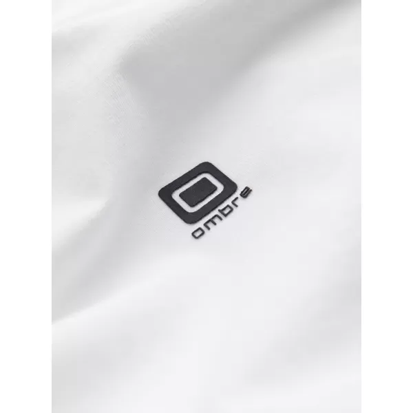  Herren t -Shirt mit einem langen Ärmel OMBRE OM-LSCL-0110 WEIß 