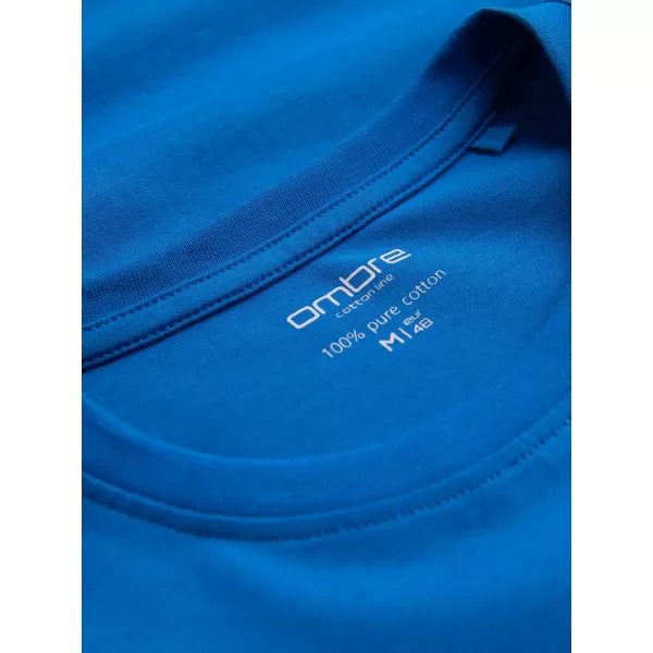  Herren t -Shirt mit einem langen Ärmel OMBRE OM-LSBL-0106 BLAU 