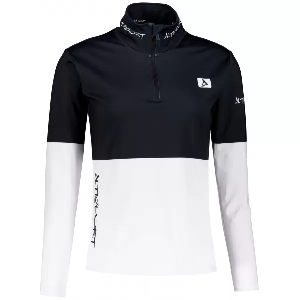  Frauenfunktionaler Thermo -Sweatshirt Premium ALTISPORT VOJ/ALW051TER03 SCHWARZ UND WEIß 