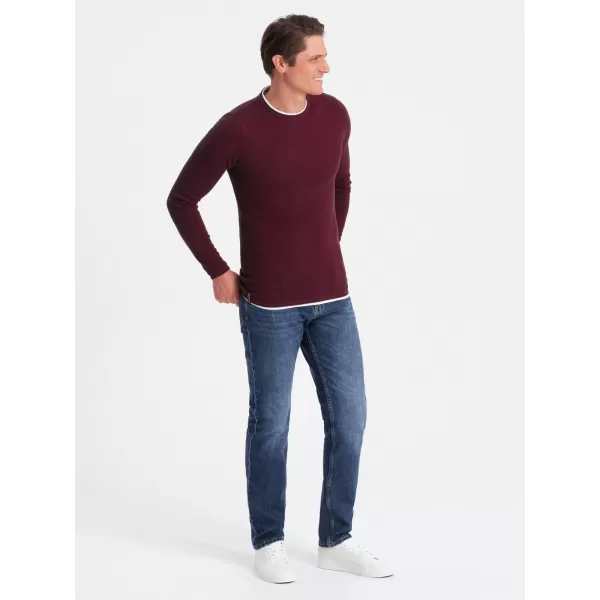  Herrenpullover OMBRE OM-SWSW-0103 KASTANIENBRAUN 
