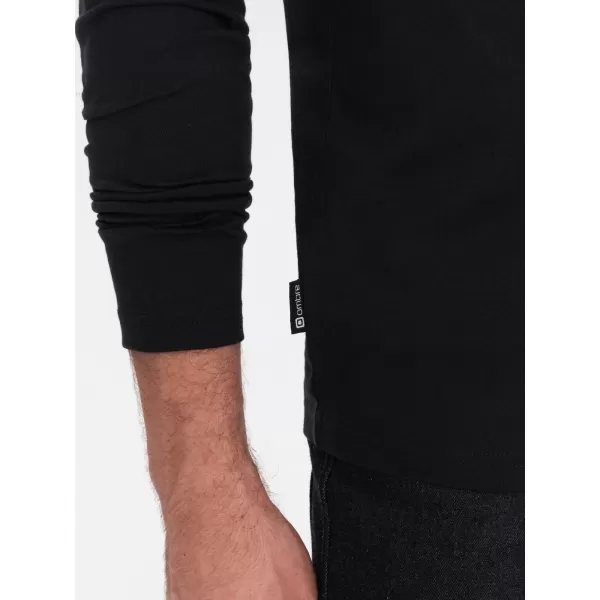  Herren t -Shirt mit einem langen Ärmel OMBRE OM-LSBL-0108 SCHWARZ 