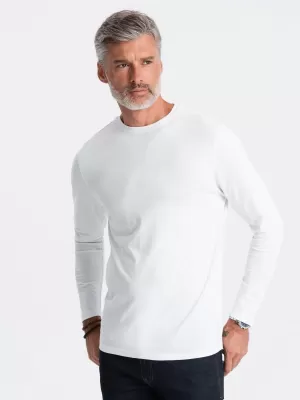 Herren t -Shirt mit langen Ärmeln OMBRE OM-LSBL-0106 WEIß