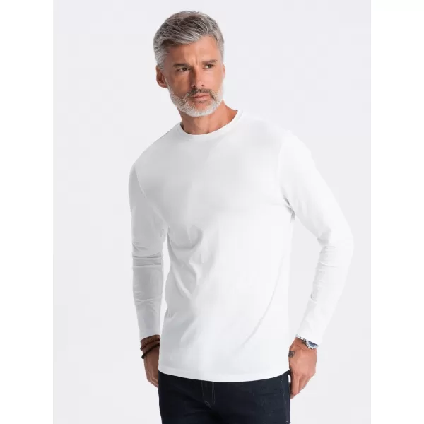  Herren t -Shirt mit langen Ärmeln OMBRE OM-LSBL-0106 WEIß 