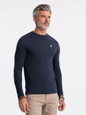 Herren t -Shirt mit einem langen Ärmel OMBRE OM-LSCL-0102 MARINEBLAU