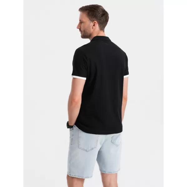  Herren t -Shirt mit einem Kragen OMBRE OM-POSS-0113 SCHWARZ 