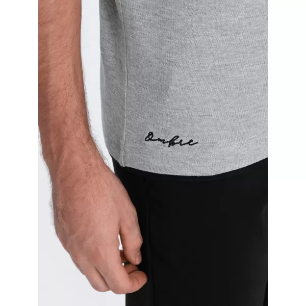 Herren t -Shirt mit einem Kragen OMBRE OM-POSS-0113 GRAU 