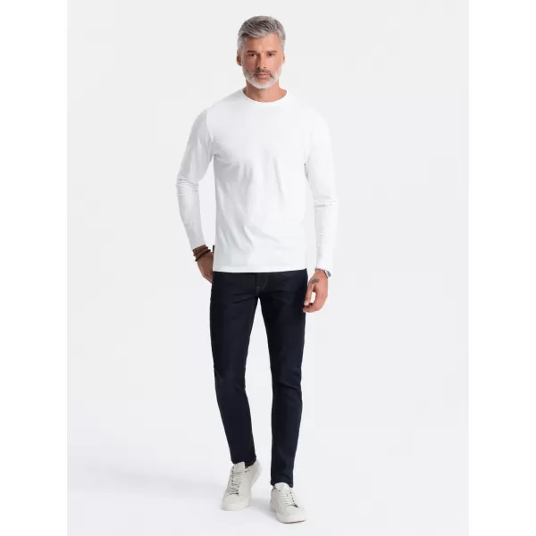  Herren t -Shirt mit langen Ärmeln OMBRE OM-LSBL-0106 WEIß 