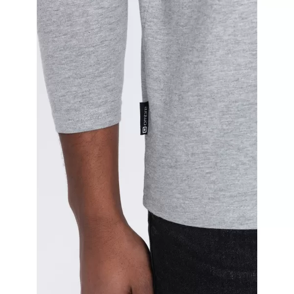  Herren t -Shirt mit einem langen Ärmel OMBRE OM-LSBL-0108 GRAUE MELANGE 
