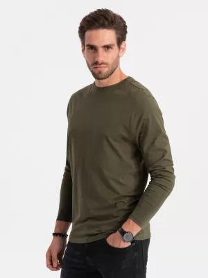 Herren t -Shirt mit einem langen Ärmel OMBRE OM-LSBL-0106 DUNKLE OLIVE