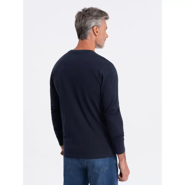  Herren t -Shirt mit einem langen Ärmel OMBRE OM-LSBL-0106 MARINEBLAU 