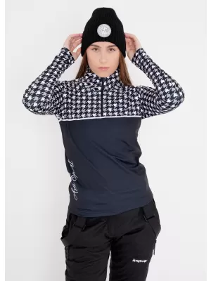 Frauenfunktionaler Thermo -Sweatshirt Premium ALTISPORT VOJ/ALW048TER03 SCHWARZ UND WEIß