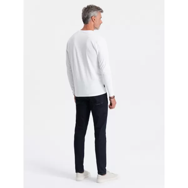  Herren t -Shirt mit langen Ärmeln OMBRE OM-LSBL-0106 WEIß 