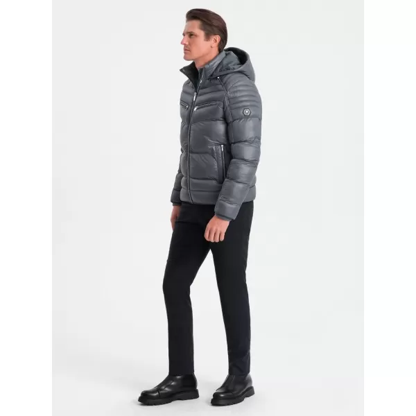  Herren Winterjacke OMBRE OM-JAHP-22FW-010 GRAPHIT 