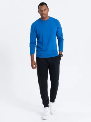 Herren t -Shirt mit einem langen Ärmel OMBRE OM-LSBL-0106 BLAU