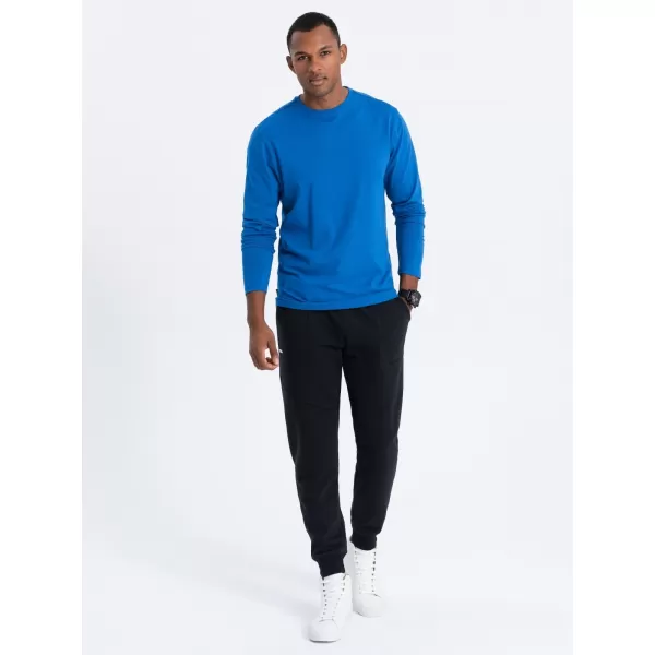  Herren t -Shirt mit einem langen Ärmel OMBRE OM-LSBL-0106 BLAU 