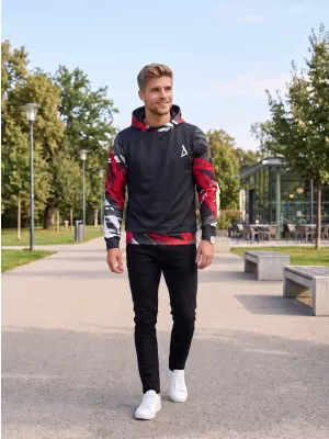 Hochwertiges Funktions-Sweatshirt für Herren ALTISPORT VOJ/ALM039MI01 SCHWARZ UND ROT