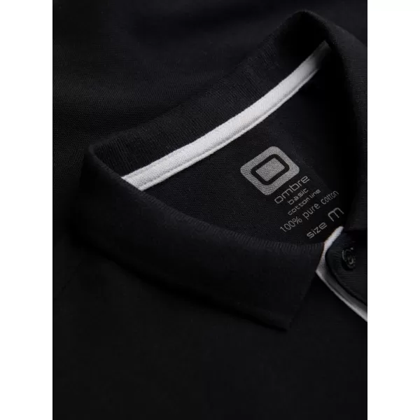  Herren t -Shirt mit einem Kragen OMBRE OM-POSS-0113 SCHWARZ 