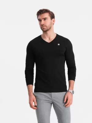 Herren t -Shirt mit einem langen Ärmel OMBRE OM-LSCL-0110 SCHWARZ