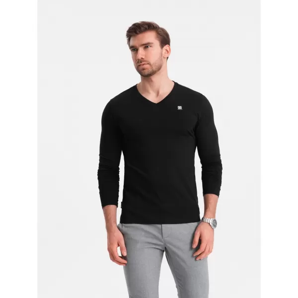  Herren t -Shirt mit einem langen Ärmel OMBRE OM-LSCL-0110 SCHWARZ 
