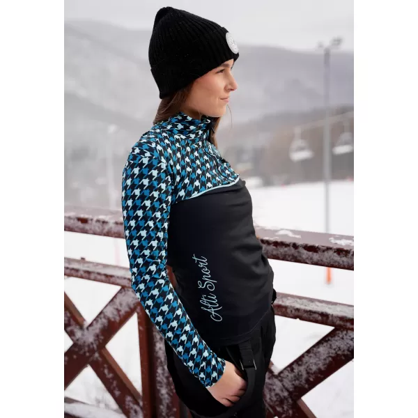  Frauenfunktionaler Thermo -Sweatshirt Premium ALTISPORT VOJ/ALW048TER03 SCHWARZ -BLUE 