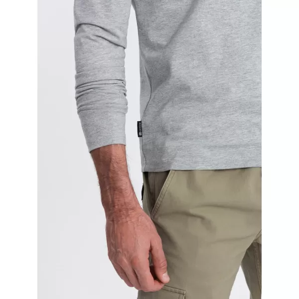  Herren t -Shirt mit einem langen Ärmel OMBRE OM-LSBL-0106 GRAUE MELANGE 
