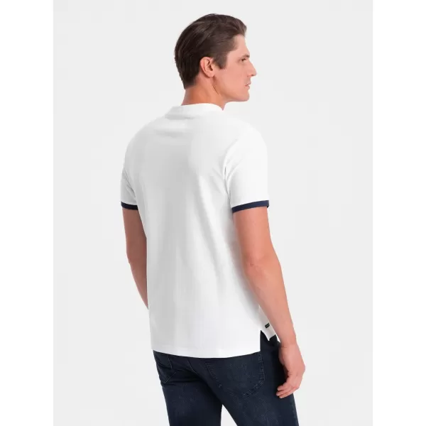  Herren t -Shirt mit einem Kragen OMBRE OM-TSCT-0156 WEIß 