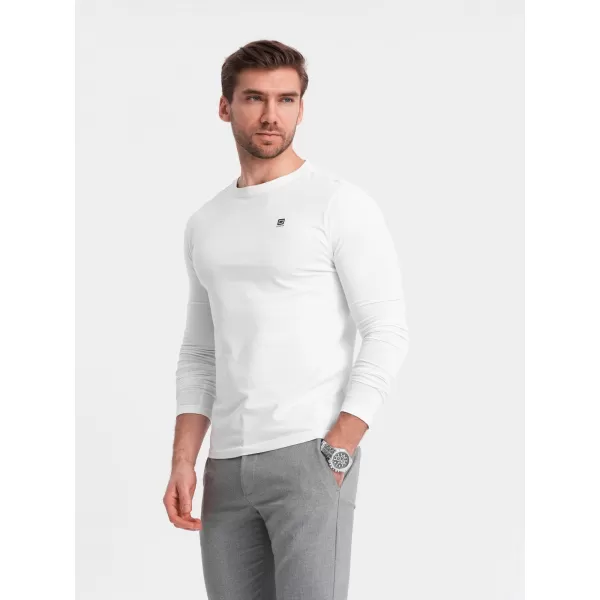  Herren t -Shirt mit einem langen Ärmel OMBRE OM-LSCL-0102 WEIß 