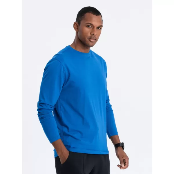  Herren t -Shirt mit einem langen Ärmel OMBRE OM-LSBL-0106 BLAU 