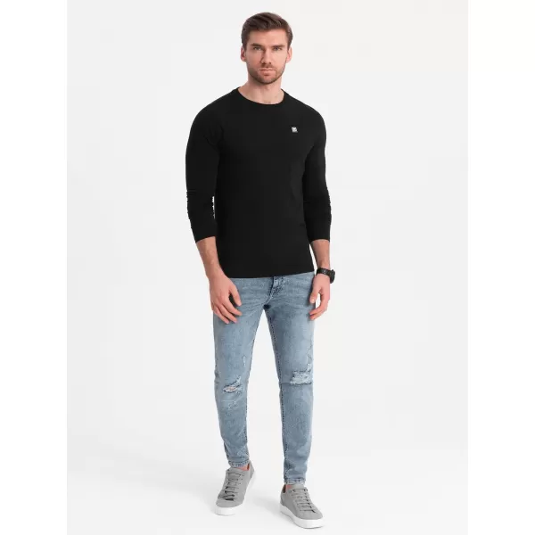  Herren t -Shirt mit einem langen Ärmel OMBRE OM-LSCL-0102 SCHWARZ 