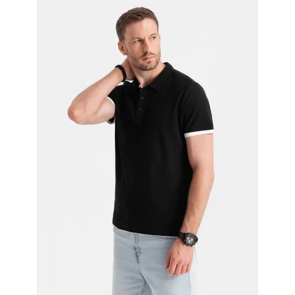  Herren t -Shirt mit einem Kragen OMBRE OM-POSS-0113 SCHWARZ 