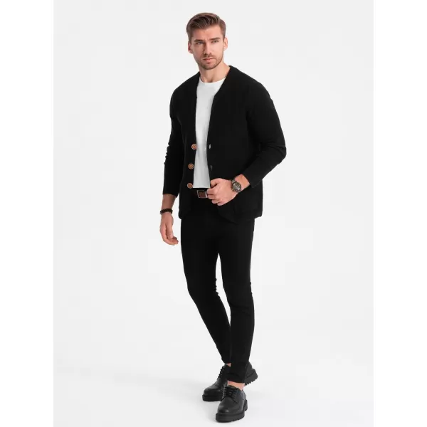  Herrenpullover OMBRE OM-SWCD-0109 SCHWARZ 