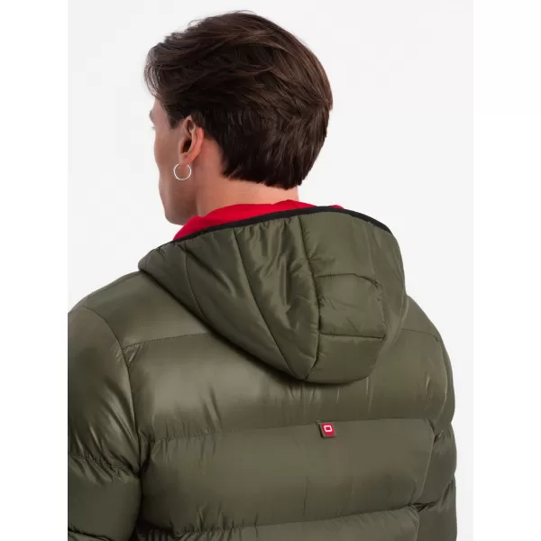  Herren Winterjacke OMBRE OM-JAHP-0145 DUNKLER OLIVENGRÜN 