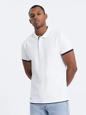 Herren t -Shirt mit einem Kragen OMBRE OM-POSS-0113 WEIß