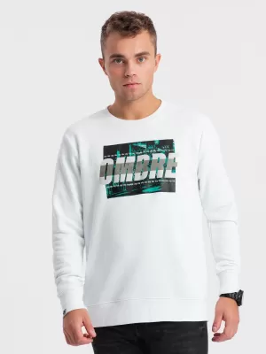 Herren -Sweatshirt OMBRE OM-SSPS-0156 WEIß