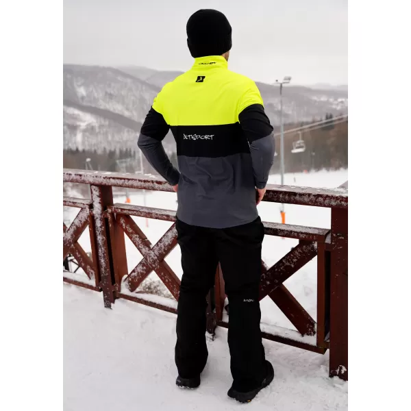  Funktionelle Thermo -Sweatshirt -Premium von Männern ALTISPORT VOJ/ALM051TER03 NEONGELB/GRAU 