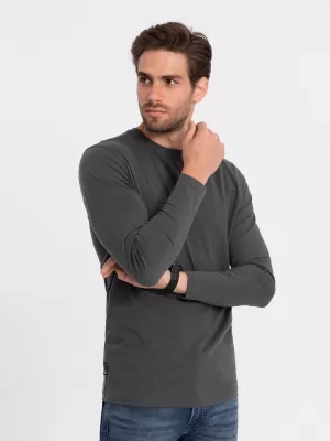 Herren t -Shirt mit einem langen Ärmel OMBRE OM-LSBL-0106 GRAPHIT