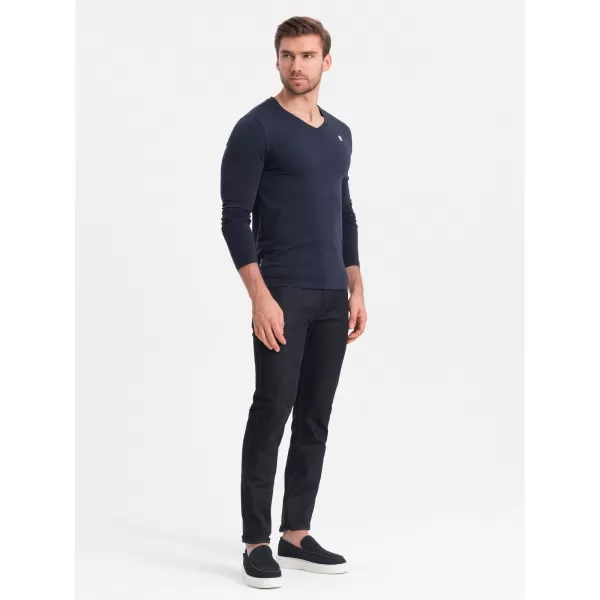  Herren t -Shirt mit einem langen Ärmel OMBRE OM-LSCL-0110 MARINEBLAU 